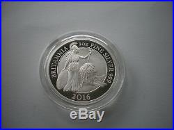 2016 Royal Mint Britannia £2 Two Pound Silver Proof 1oz Coin Box Coa