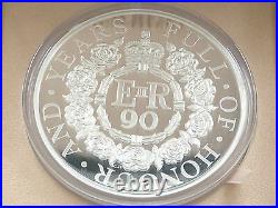 2016 Royal Mint Queens 90th Birthday UK £500 Silver Proof Kilo Coin Box Coa