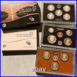 2016-S US Mint Silver Proof Set with COA & Box 13 US Coins 7 are 90% silver