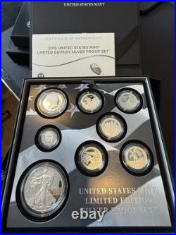 2016 S Us Mint Limited Edition Silver Proof Set 8 Coins Set + Us Mint Box & Coa