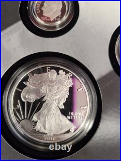 2016 S Us Mint Limited Edition Silver Proof Set 8 Coins Set + Us Mint Box & Coa