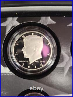 2016 S Us Mint Limited Edition Silver Proof Set 8 Coins Set + Us Mint Box & Coa
