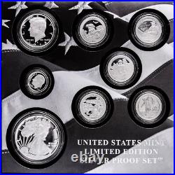 2016 S Us Mint Limited Edition Silver Proof Set 8 Coins Set + Us Mint Box & Coa