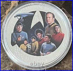 2016 Star Trek U. S. S. Enterprise NCC-1701 Crew 2oz Silver Proof Coin (Box&COA)