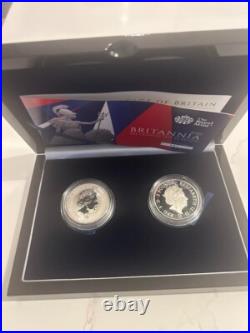 2016 UK Silver Britannia 2 Coin Set Proof & Reverse Proof withBox, COA, OGP 2016 UK Silver Britannia 2 Coin Set Proof & Reverse Proof withBox, COA, OGP