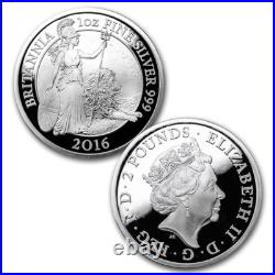 2016 UK Silver Britannia 2 Coin Set Proof & Reverse Proof withBox, COA, OGP 2016 UK Silver Britannia 2 Coin Set Proof & Reverse Proof withBox, COA, OGP