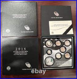 2016 US Mint Limited Edition Silver Proof Set 8 Coins In Box & COA 2016 US Mint Limited Edition Silver Proof Set 8 Coins In Box & COA