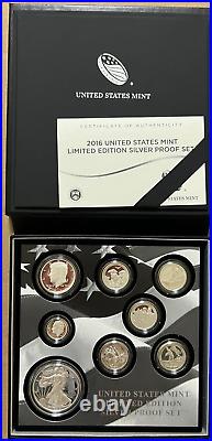 2016 US Mint Limited Edition Silver Proof Set Box & COA