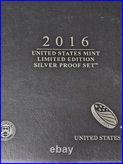 2016 US Mint Limited Edition Silver Proof Set withBox & COA