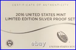 2016 US Mint Limited Edition Silver Proof Set withBox & COA