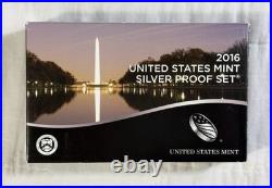 2016 US Mint Silver Proof Set S San Francisco Box & COA 90% Silver