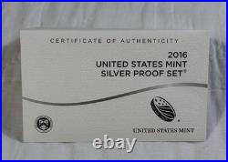 2016 US Mint Silver Proof Set S San Francisco Box & COA 90% Silver