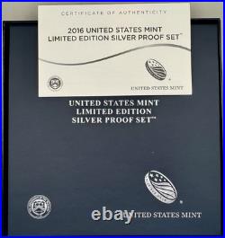 2016 U. S. Mint Limited Edition Silver Proof Set 8 Coins Box COA