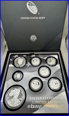 2016 U. S. Mint Limited Edition Silver Proof Set 8 Coins Box COA