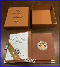 2016-W 1/4-oz $10 Proof Gold Eagle withCOA and Box