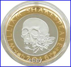 2016 William Shakespeare Tragedies £2 Two Pound Silver Proof Coin Box Coa