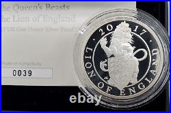 2017 1oz silver proof The Lion of England The Queen's Beast box+COA