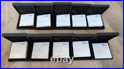 2017-2021 The Queen's Beast Complete Set 10x 1 oz Silver Proof Box & COA Only