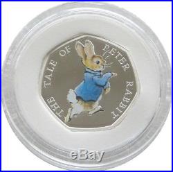 2017 Beatrix Potter Peter Rabbit 50p Fifty Pence Silver Proof Coin Box Coa