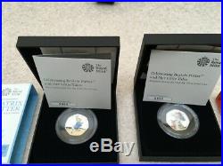 2017 Beatrix Potter Silver Proof Coloured Black Box Set Of 4 Royal Mint 50p