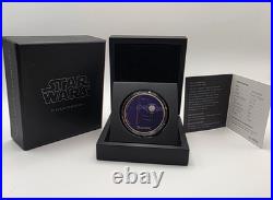 2017 Disney Star Wars TIE/LN FIGHTER Niue $2 Color Silver Proof Coin withBox & COA
