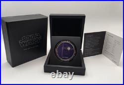 2017 Disney Star Wars TIE/LN FIGHTER Niue $2 Color Silver Proof Coin withBox & COA