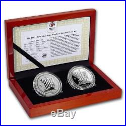 2017 Isle Of Man 2 Coin. 999 Silver Noble Proof & Reverse Proof Set WithBox & COA