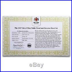 2017 Isle Of Man 2 Coin. 999 Silver Noble Proof & Reverse Proof Set WithBox & COA