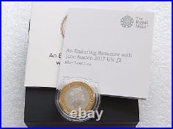 2017 Jane Austen 200th Anniversary £2 Two Pound Silver Proof Coin Box Coa