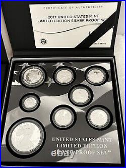 2017 Limited Edition Silver Proof Set 8 Coin with Box & COA And Sleeve #17RC