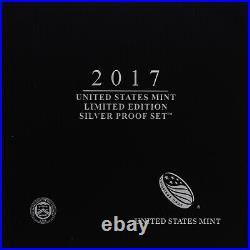 2017 Limited Edition Silver Proof Set Black Box & COA 7 Coins and Silver Eagle