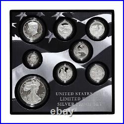 2017 Limited Edition Silver Proof Set Black Box & COA 7 Coins and Silver Eagle