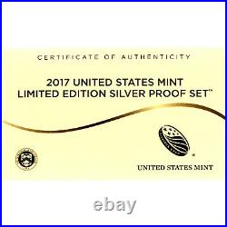 2017 Limited Edition Silver Proof Set Black Box & COA 7 Coins and Silver Eagle