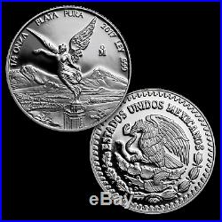 2017 Mexico 5-Coin Silver Libertad Proof Set (1.9 oz, Wood Box)