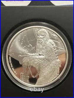 2017 Niue Star Wars Silver PROOF 1 oz CHEWBACCA No Coa Or Box Cover