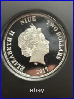 2017 Niue Star Wars Silver PROOF 1 oz CHEWBACCA No Coa Or Box Cover