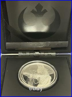 2017 Niue Star Wars Silver PROOF 1 oz CHEWBACCA No Coa Or Box Cover