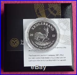 2017 SILVER PROOF KRUGERRAND 50th ANNIVERSARY 1oz COIN BOX AND COA