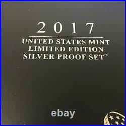 2017 S LIMITED EDITION ALL SILVER PROOF 8 COIN SET SAN FRANCISCO MINT WithCOA &BOX