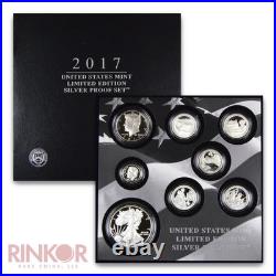 2017-S Limited Edition Silver 8-Coin Proof Set (Box and CoA)