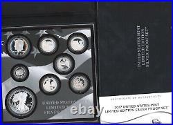 2017 S Limited Edition Silver Proof Set 8 Coins Box & Coa