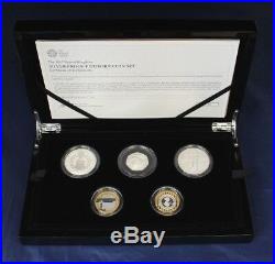 2017 Silver Piedfort Proof 5 coin Set in Case with COA & Outer Box (K4/44)