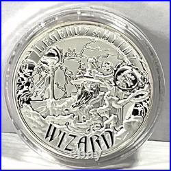 2017 Solomon Islands $5 Legends & Myths Wizard 2 oz Silver Reverse Proof Box&COA