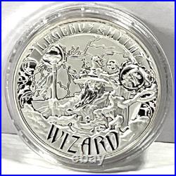 2017 Solomon Islands $5 Legends & Myths Wizard 2 oz Silver Reverse Proof Box&COA
