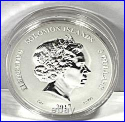 2017 Solomon Islands $5 Legends & Myths Wizard 2 oz Silver Reverse Proof Box&COA