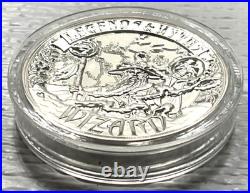 2017 Solomon Islands $5 Legends & Myths Wizard 2 oz Silver Reverse Proof Box&COA
