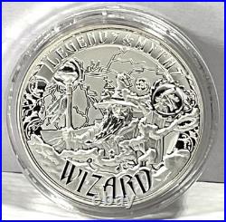 2017 Solomon Islands $5 Legends & Myths Wizard 2 oz Silver Reverse Proof Box&COA