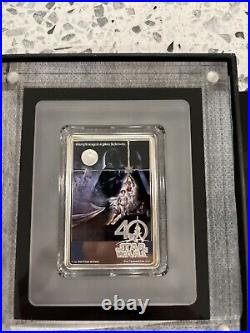 2017 Star Wars 40th Anniversary 1 Oz Silver Poster Coin Proof New Box LE