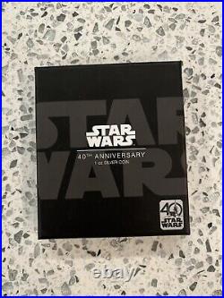 2017 Star Wars 40th Anniversary 1 Oz Silver Poster Coin Proof New Box LE
