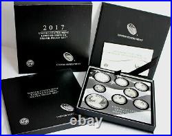 2017 US Mint Limited Edition Silver Proof Set 8 Coins with Box COA and Sleeve